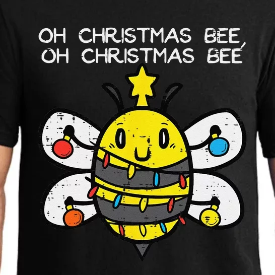 Funny Oh Christmas Bee Xmas Lights Funny Funny Pajama Set