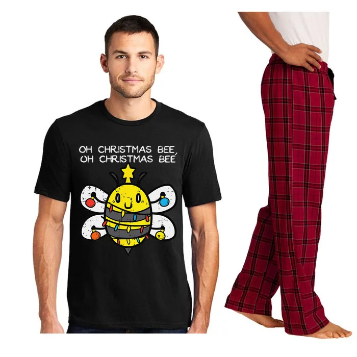 Funny Oh Christmas Bee Xmas Lights Funny Funny Pajama Set