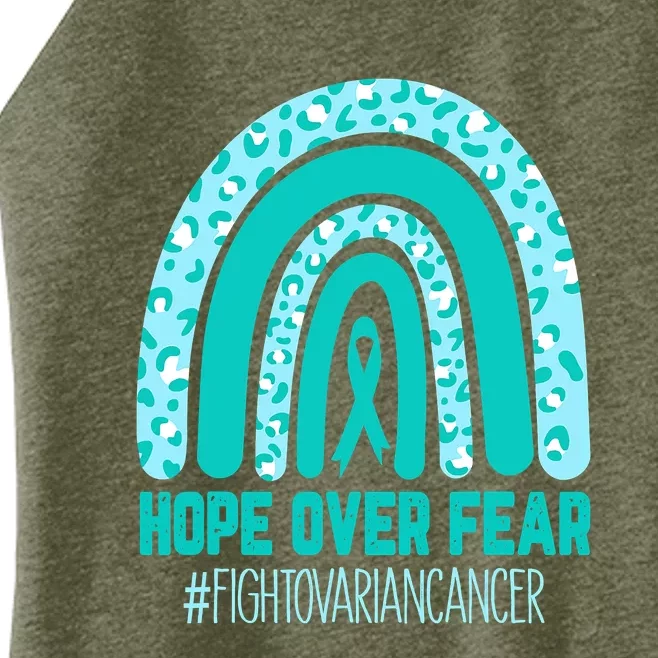 Fight Ovarian Cancer Awareness Teal Ribbon Products Women’s Perfect Tri Rocker Tank