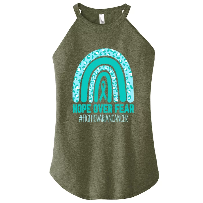 Fight Ovarian Cancer Awareness Teal Ribbon Products Women’s Perfect Tri Rocker Tank