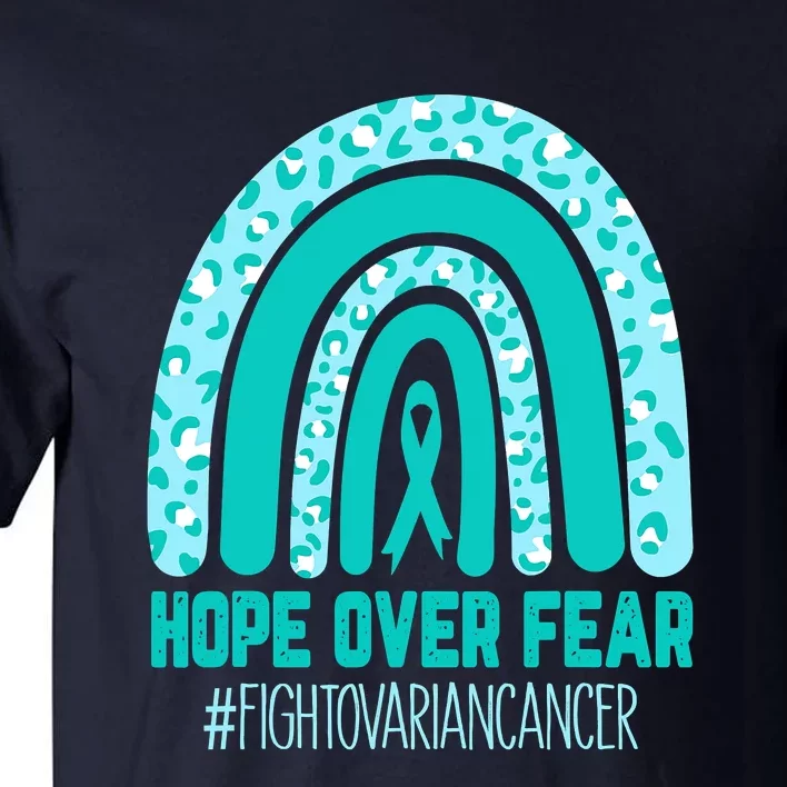 Fight Ovarian Cancer Awareness Teal Ribbon Products Tall T-Shirt