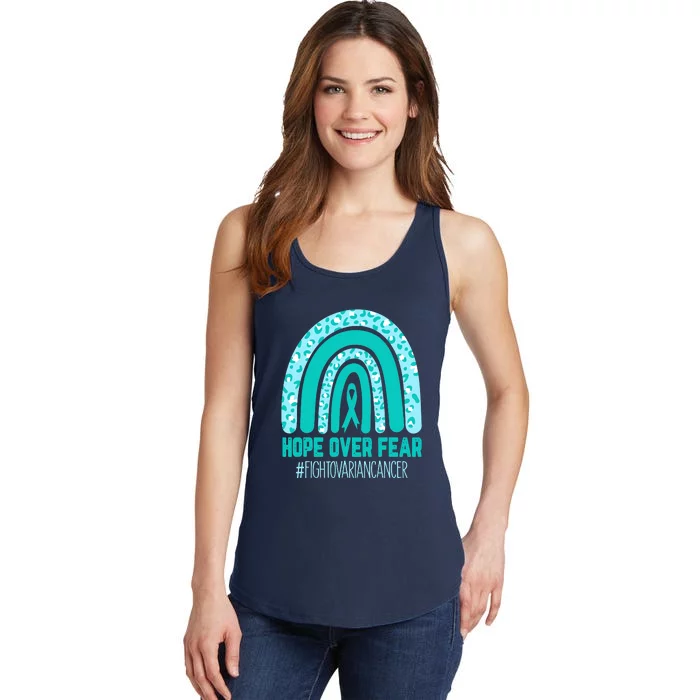 Fight Ovarian Cancer Awareness Teal Ribbon Products Ladies Essential Tank