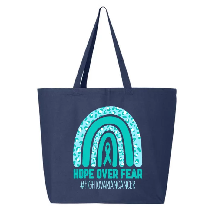 Fight Ovarian Cancer Awareness Teal Ribbon Products 25L Jumbo Tote