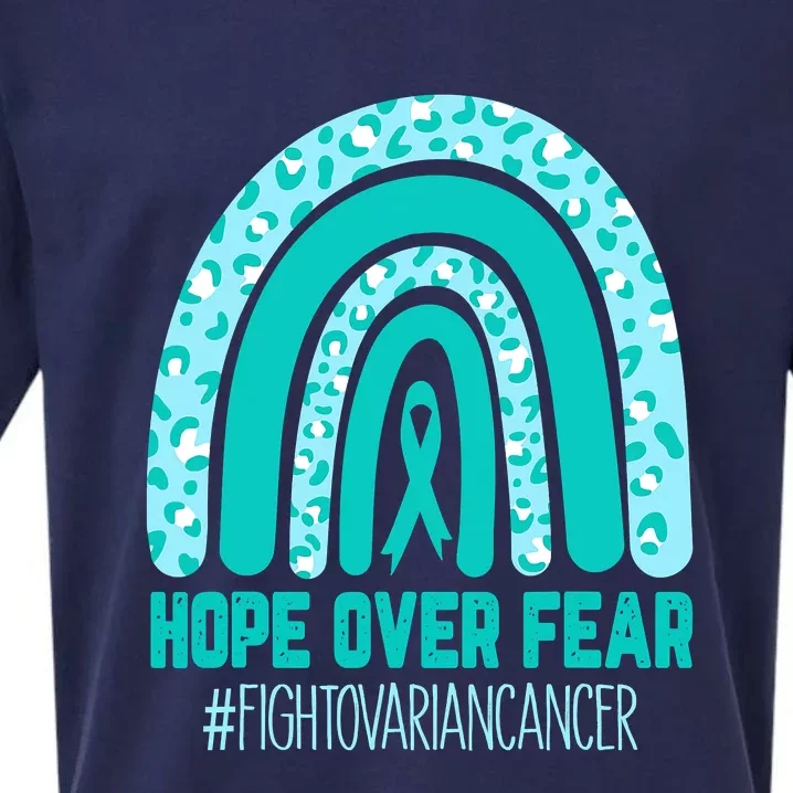 Fight Ovarian Cancer Awareness Teal Ribbon Products Sueded Cloud Jersey T-Shirt