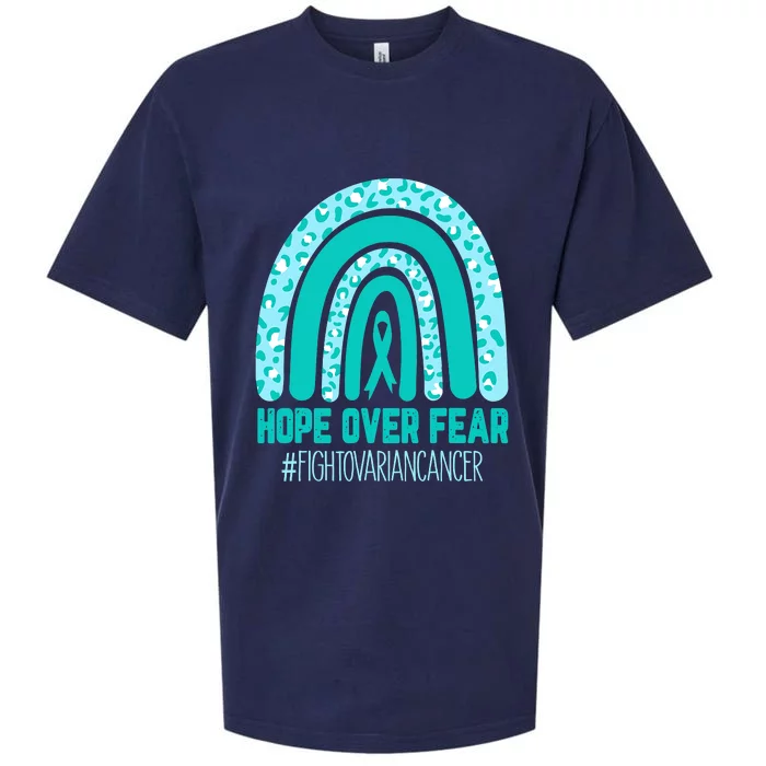 Fight Ovarian Cancer Awareness Teal Ribbon Products Sueded Cloud Jersey T-Shirt