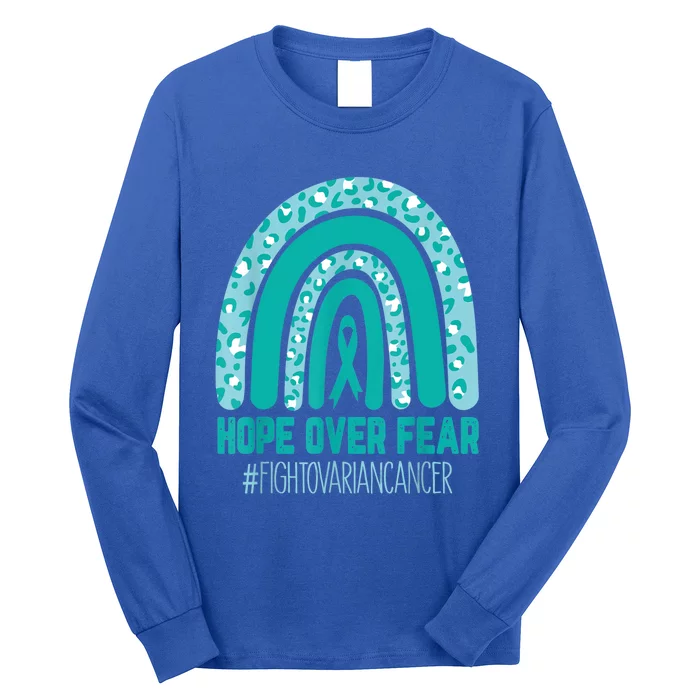 Fight Ovarian Cancer Awareness Teal Ribbon Products Long Sleeve Shirt