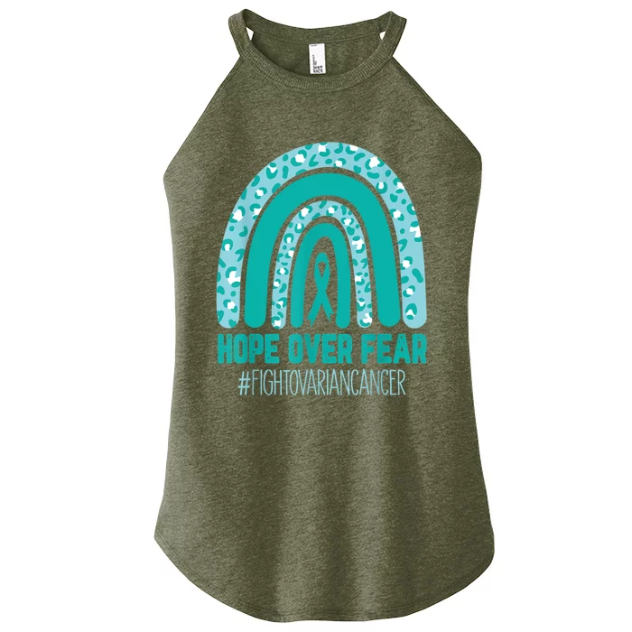 Fight Ovarian Cancer Awareness Teal Ribbon Products Women’s Perfect Tri Rocker Tank