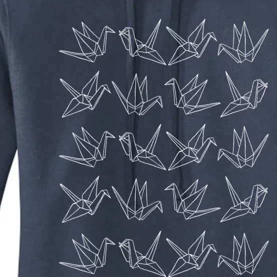 Funny Origami Cranes Paper Folding Artwork Lovers Gag Outfit Women's Pullover Hoodie