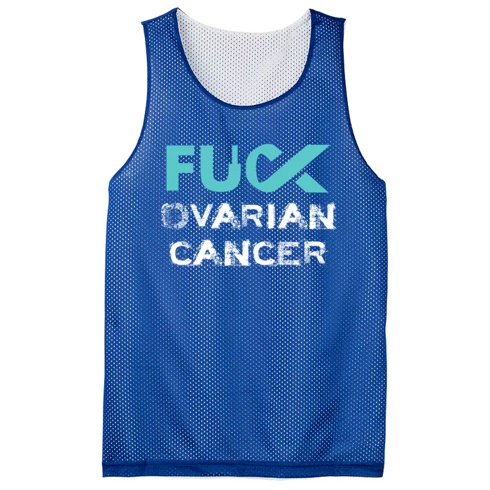 Fuck Ovarian Cancer Awareness Gift Mesh Reversible Basketball Jersey Tank