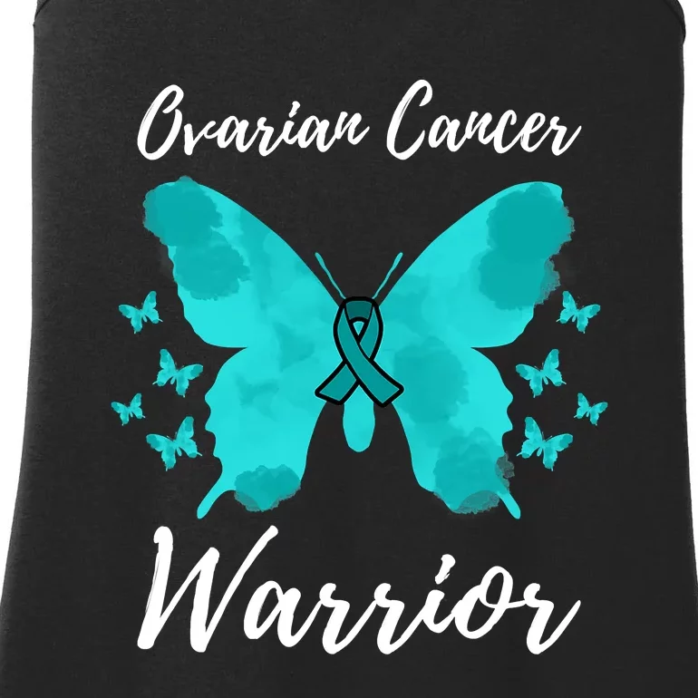 Funny Ovarian Cancer Warrior Ovarian Cancer Awareness Ladies Essential Tank