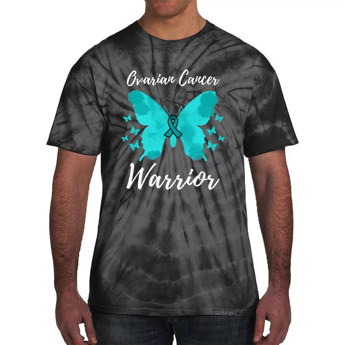 Funny Ovarian Cancer Warrior Ovarian Cancer Awareness Tie-Dye T-Shirt