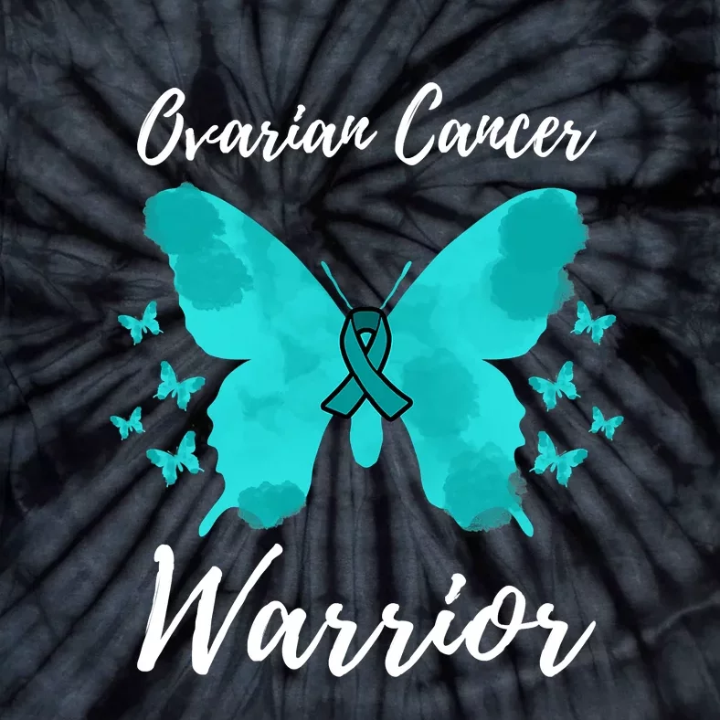 Funny Ovarian Cancer Warrior Ovarian Cancer Awareness Tie-Dye T-Shirt