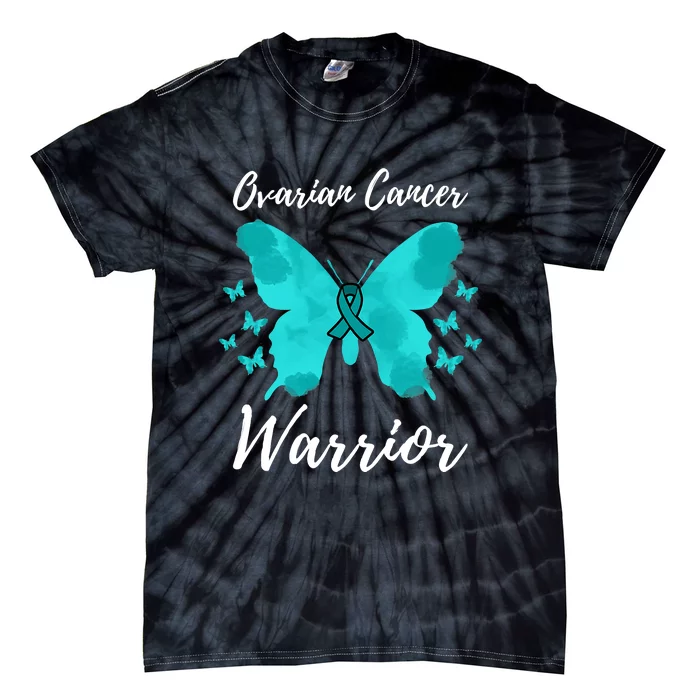 Funny Ovarian Cancer Warrior Ovarian Cancer Awareness Tie-Dye T-Shirt