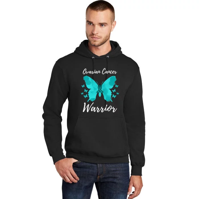 Funny Ovarian Cancer Warrior Ovarian Cancer Awareness Tall Hoodie