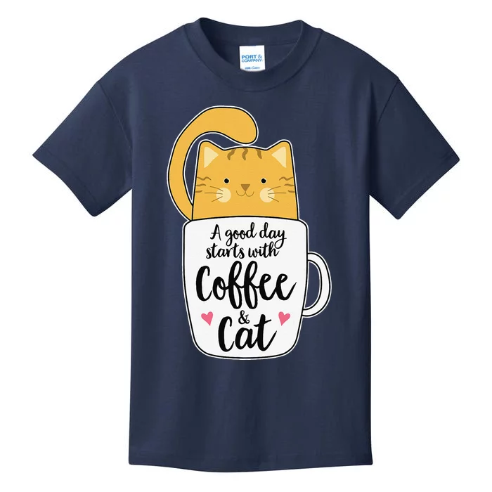 Funny Orange Cat Coffee Mug Cat Lover Kids T-Shirt