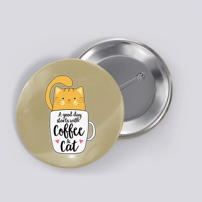 Funny Orange Cat Coffee Mug Cat Lover Button