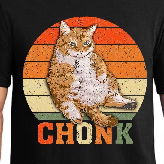 Funny Overweight Chubby Chonk Cat Meme Memes Pajama Set