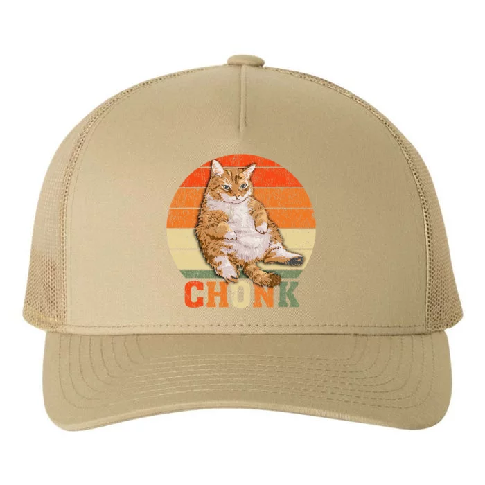 Funny Overweight Chubby Chonk Cat Meme Memes Yupoong Adult 5-Panel Trucker Hat