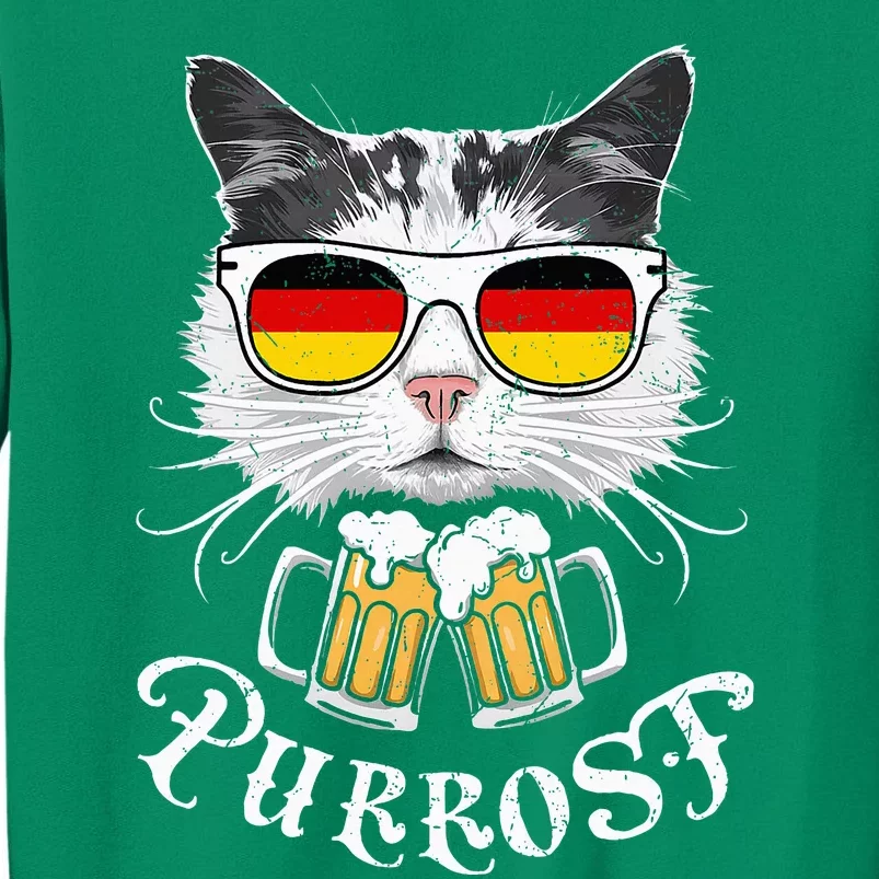 Funny Oktoberfest Cat Kitty Bavarian Drinking Beer Purrost Sweatshirt