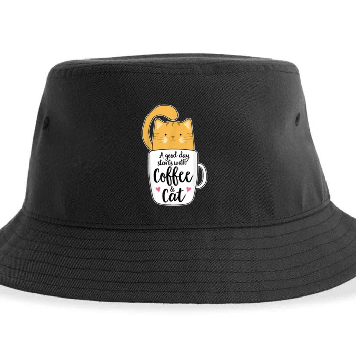 Funny Orange Cat Coffee Mug Cat Lover Sustainable Bucket Hat