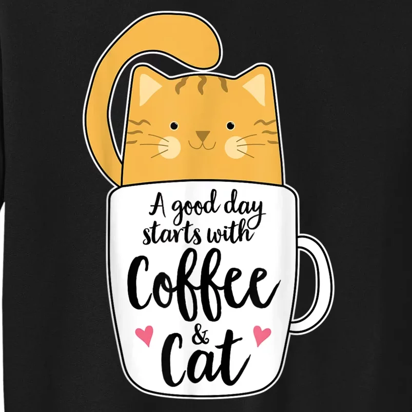 Funny Orange Cat Coffee Mug Cat Lover Tall Sweatshirt