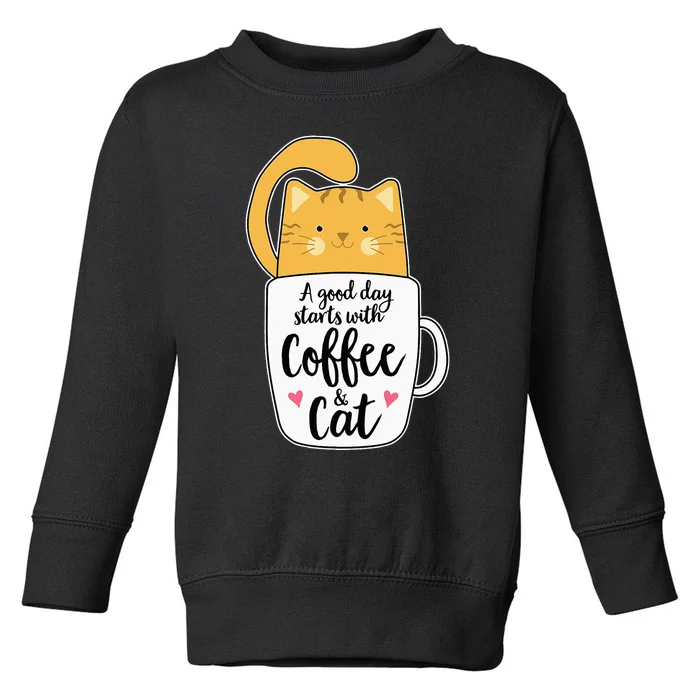 Funny Orange Cat Coffee Mug Cat Lover Toddler Sweatshirt