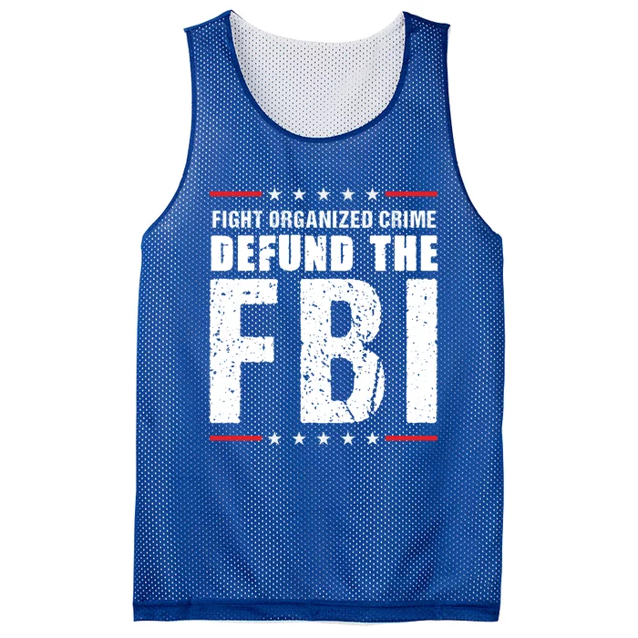 Fight Organized Crime Defund The FBI Mesh Reversible Basketball Jersey Tank