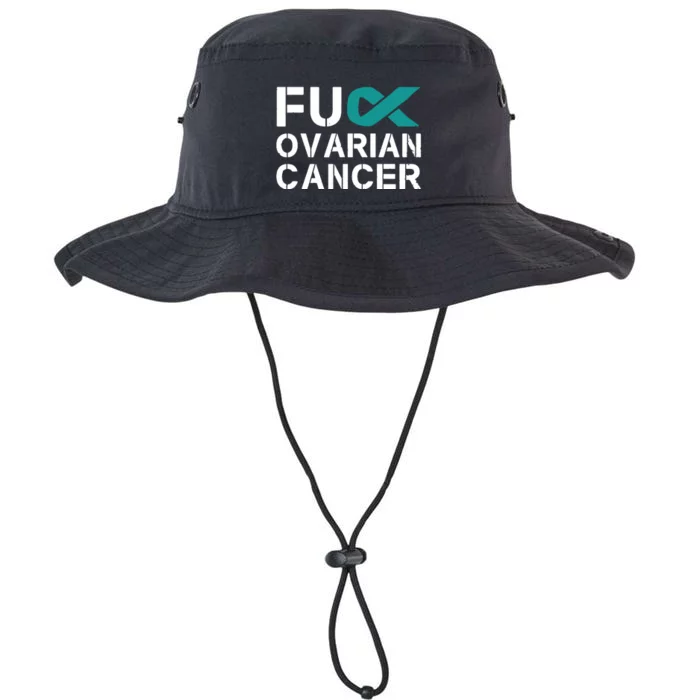 Fuck Ovarian Cancer Awareness Teal Ribbon Warrior Survivor Legacy Cool Fit Booney Bucket Hat