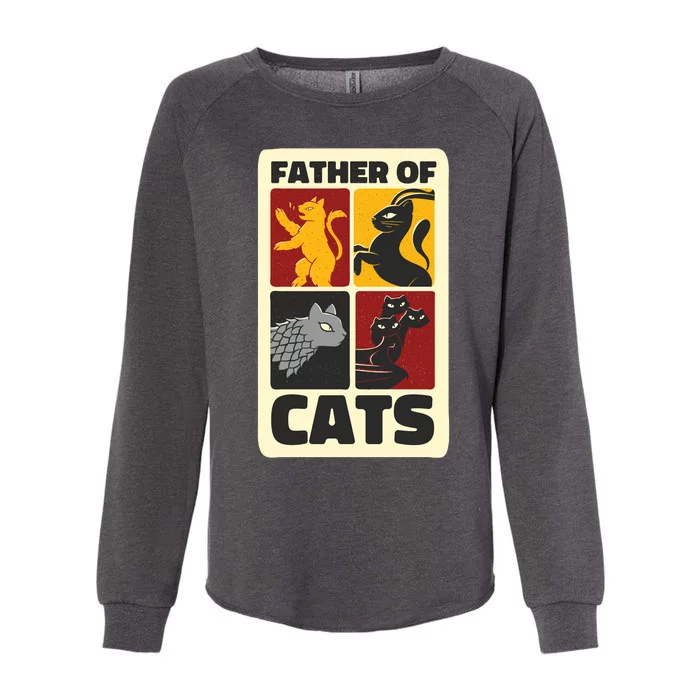 Father Of Cats Funny Womens California Wash Sweatshirt