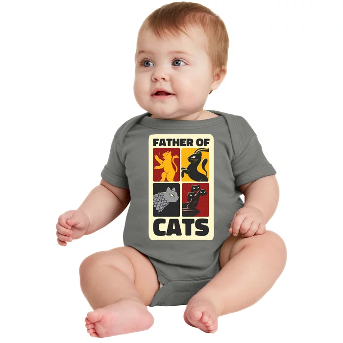 Father Of Cats Funny Baby Bodysuit