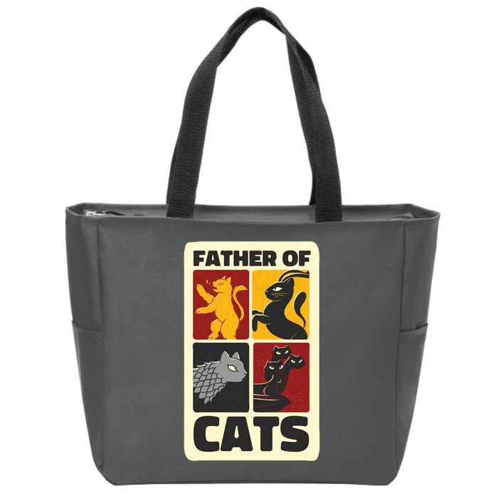 Father Of Cats Funny Zip Tote Bag