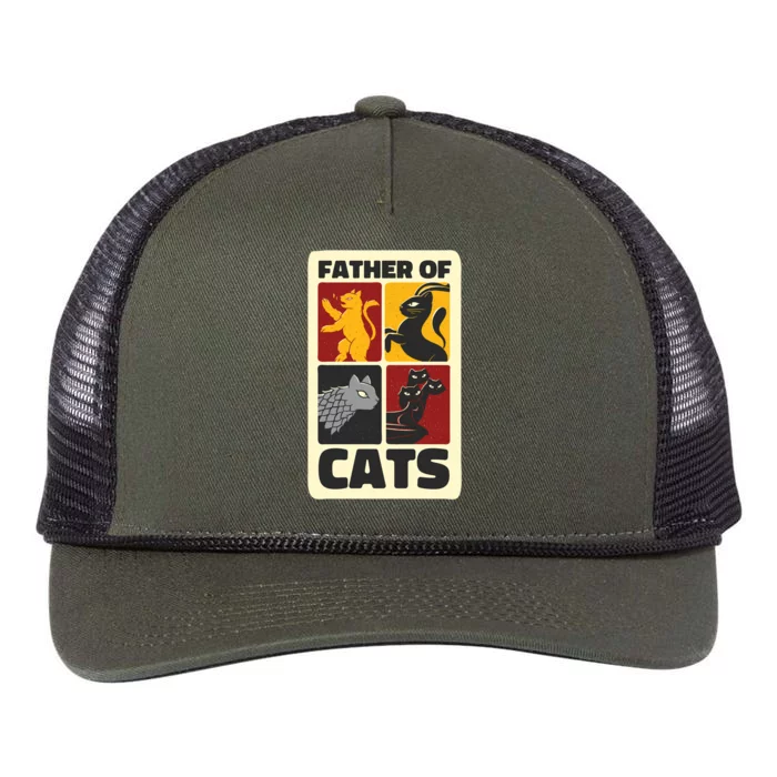 Father Of Cats Funny Retro Rope Trucker Hat Cap