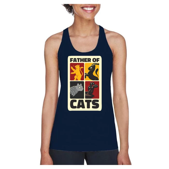 Father Of Cats Funny Women's Racerback Tank