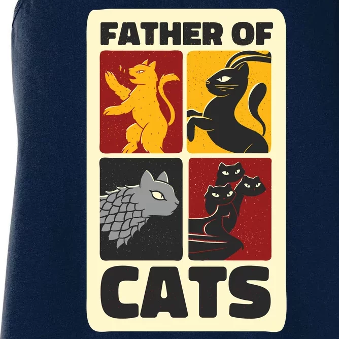 Father Of Cats Funny Women's Racerback Tank