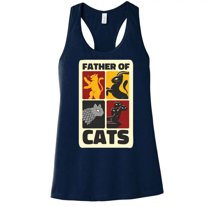 Father Of Cats Funny Women's Racerback Tank