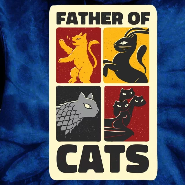 Father Of Cats Funny Tie Dye Hoodie