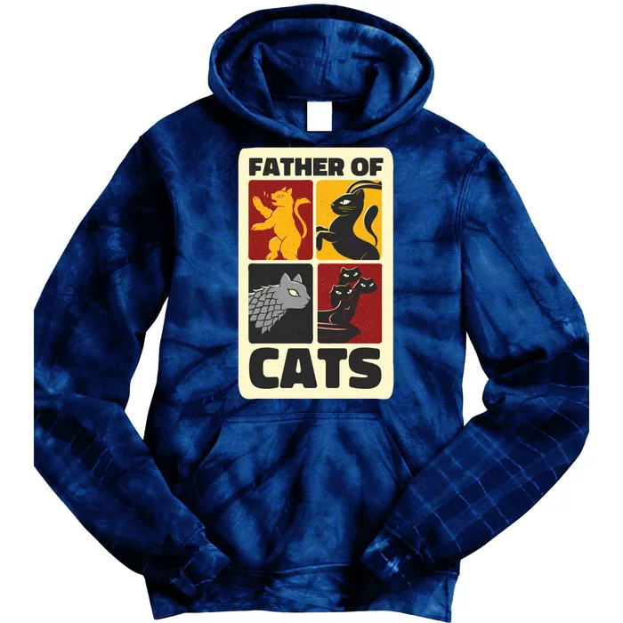 Father Of Cats Funny Tie Dye Hoodie