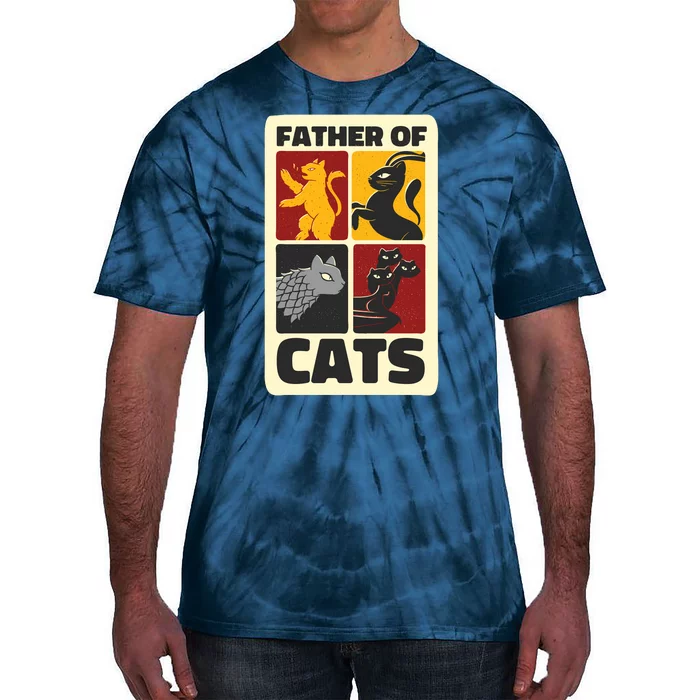 Father Of Cats Funny Tie-Dye T-Shirt