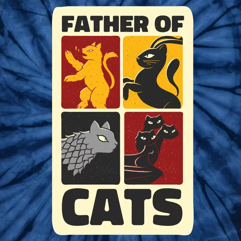 Father Of Cats Funny Tie-Dye T-Shirt