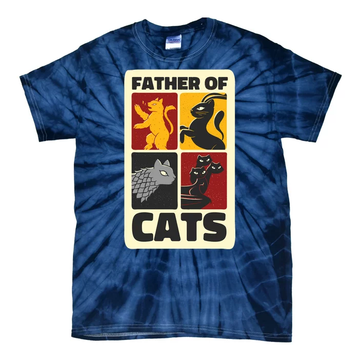 Father Of Cats Funny Tie-Dye T-Shirt