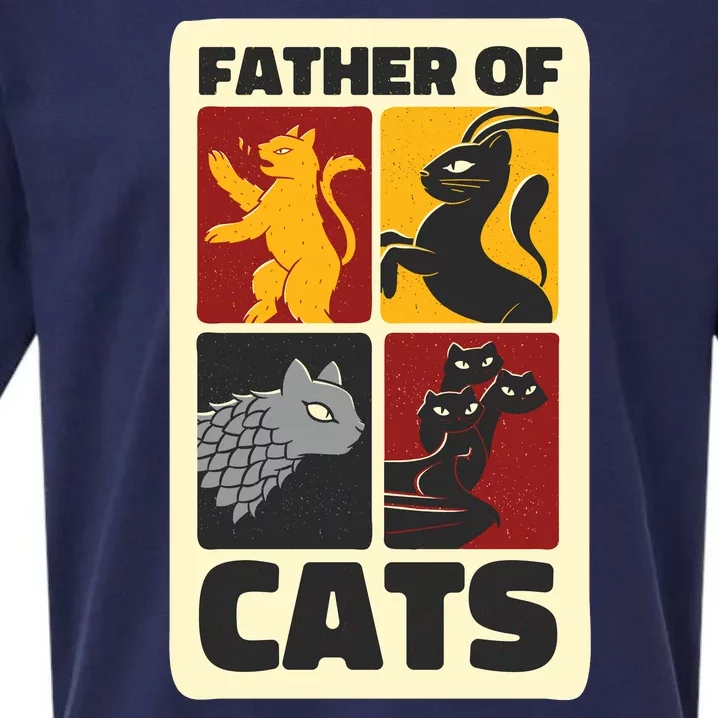 Father Of Cats Funny Sueded Cloud Jersey T-Shirt