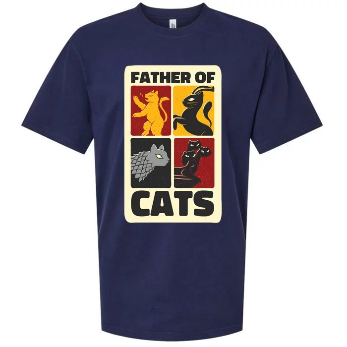 Father Of Cats Funny Sueded Cloud Jersey T-Shirt