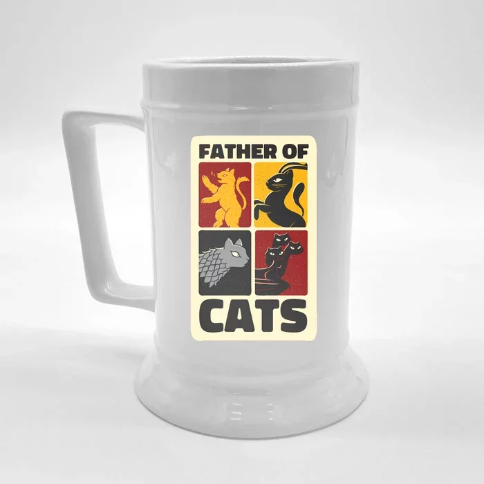 Father Of Cats Funny Front & Back Beer Stein