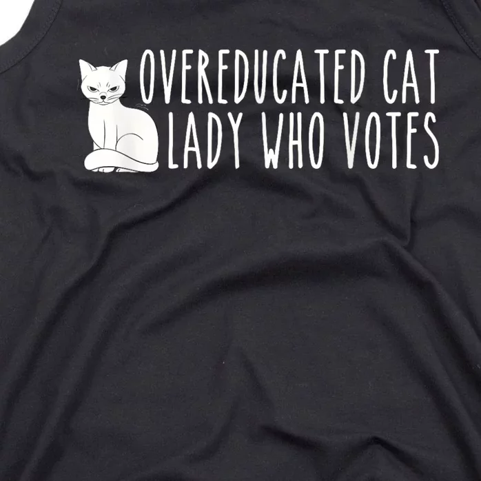 Funny Overeducated Cat Lady Who Votes For Kamala Harris 2024 Tank Top