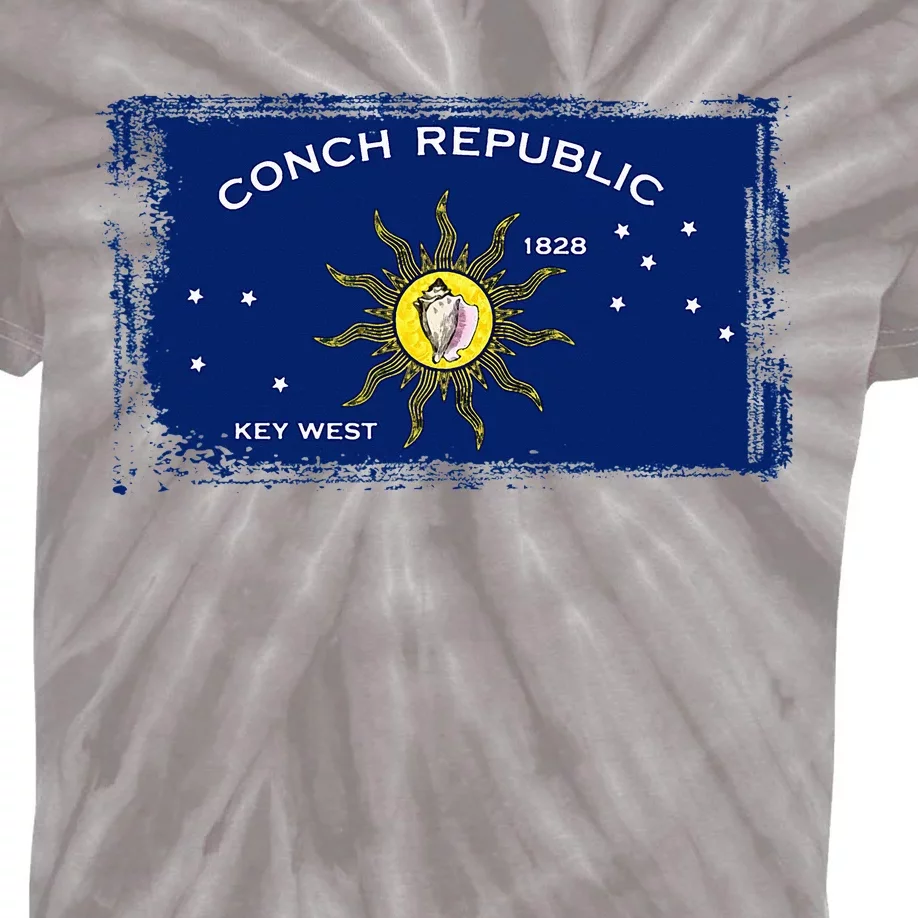 Flag Of Conch Republic Funny Key West Florida Kids Tie-Dye T-Shirt