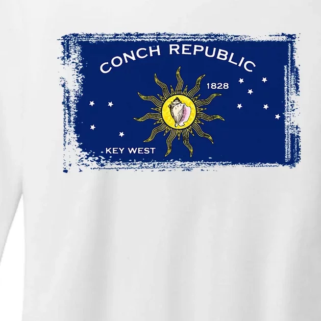 Flag Of Conch Republic Funny Key West Florida Womens CVC Long Sleeve Shirt