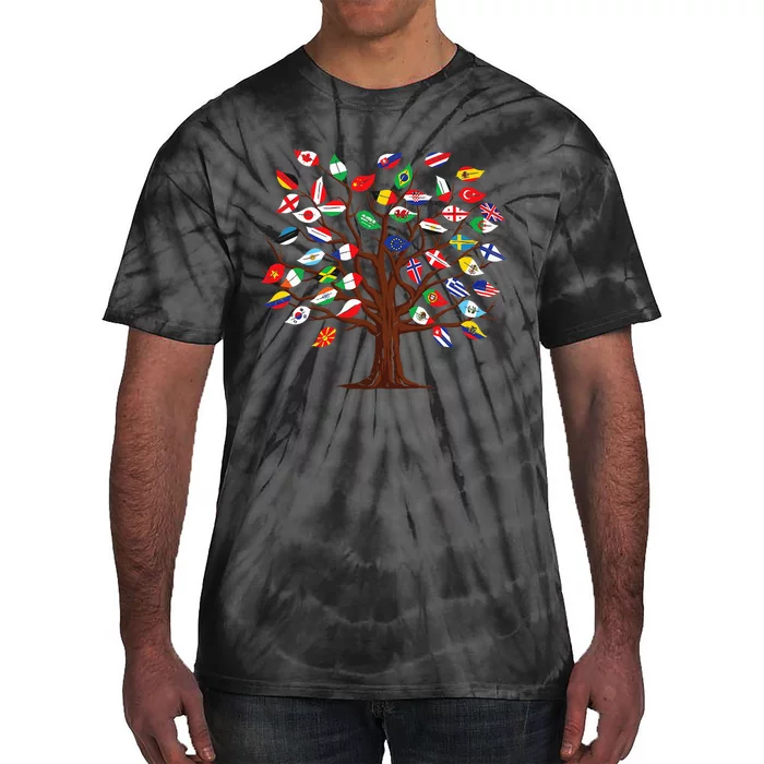 Flags of Countries of the World international flag tree Tie-Dye T-Shirt