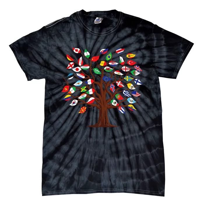 Flags of Countries of the World international flag tree Tie-Dye T-Shirt