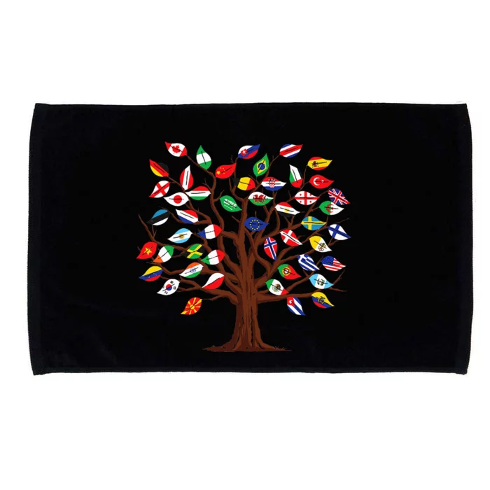 Flags of Countries of the World international flag tree Microfiber Hand Towel