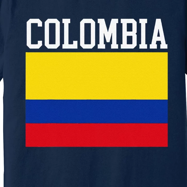 Flag Of Colombia Sports Athletics Left Side Premium T-Shirt